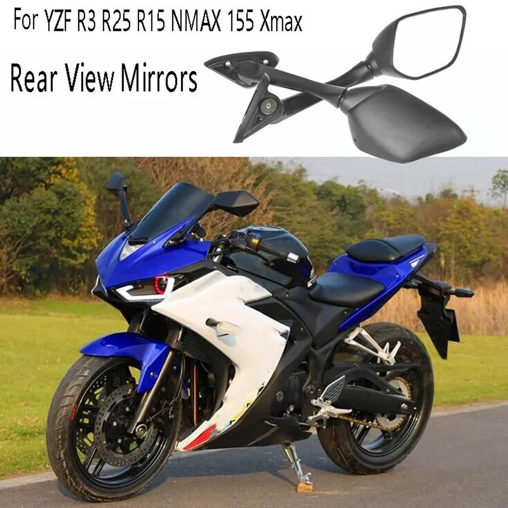 Motorcycle Handlebar Rear View Mirrors for Yamaha YZF R3 R25 R15 NMAX 155 Xmax Carbon