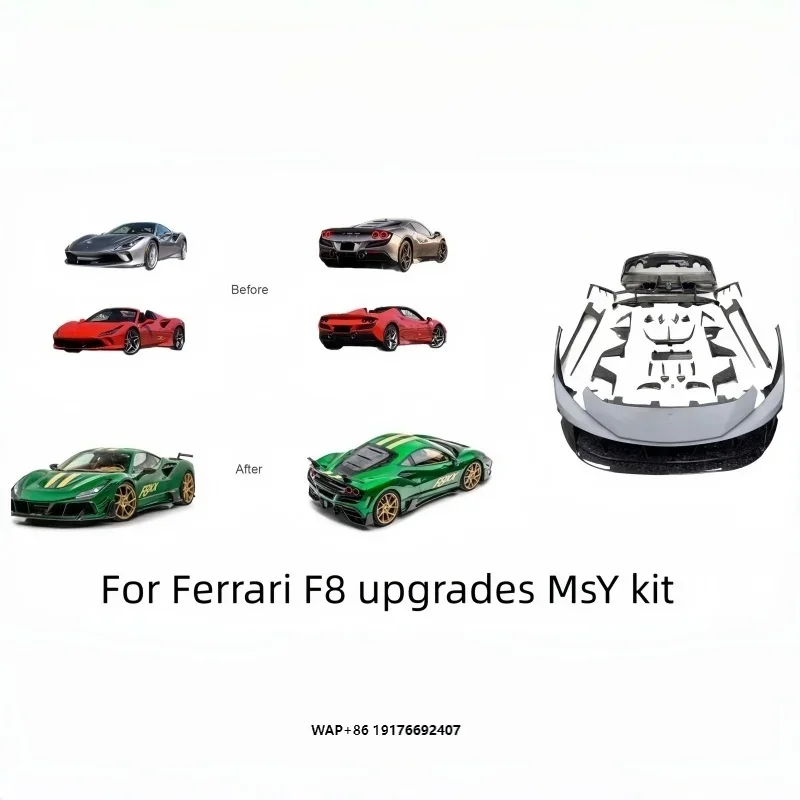 Suitable forFerrari F8 Upgrade and Modification MSY Model Forged Carbon Fiber Large Surround Full Car Kit Bumper Deflector