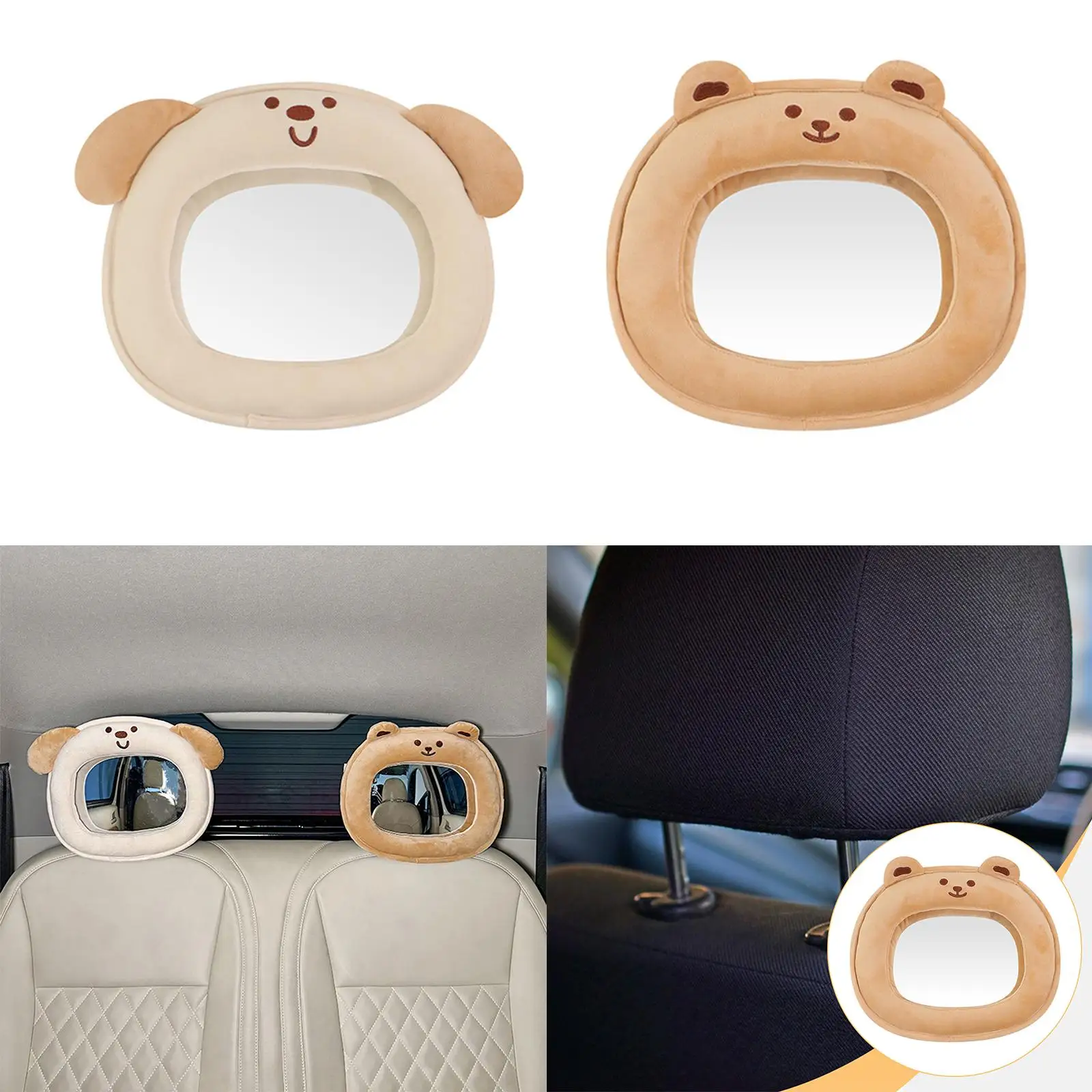 

Baby Car Mirror Essentials Premium Shatterproof Backseat Mirror Easy Install Short Plush for Infant Travel