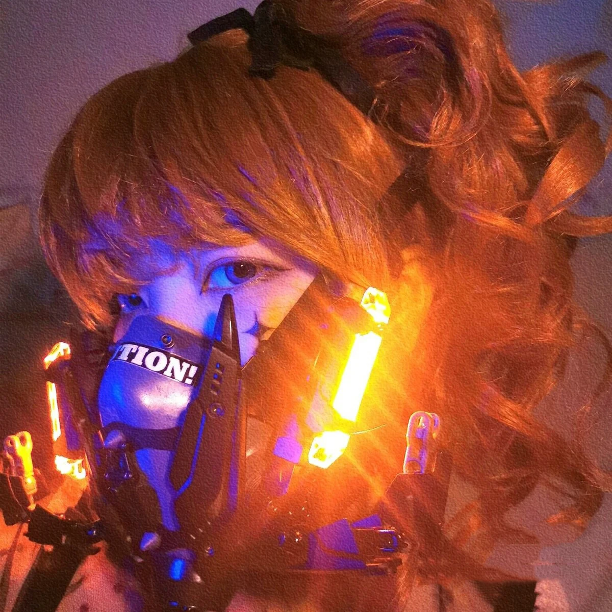 Animation Exhibition Cyber Cos For Games Mechanical Function Cosplay Masks Dress Up Bar Light Punk Mask Add Lights Cosplay