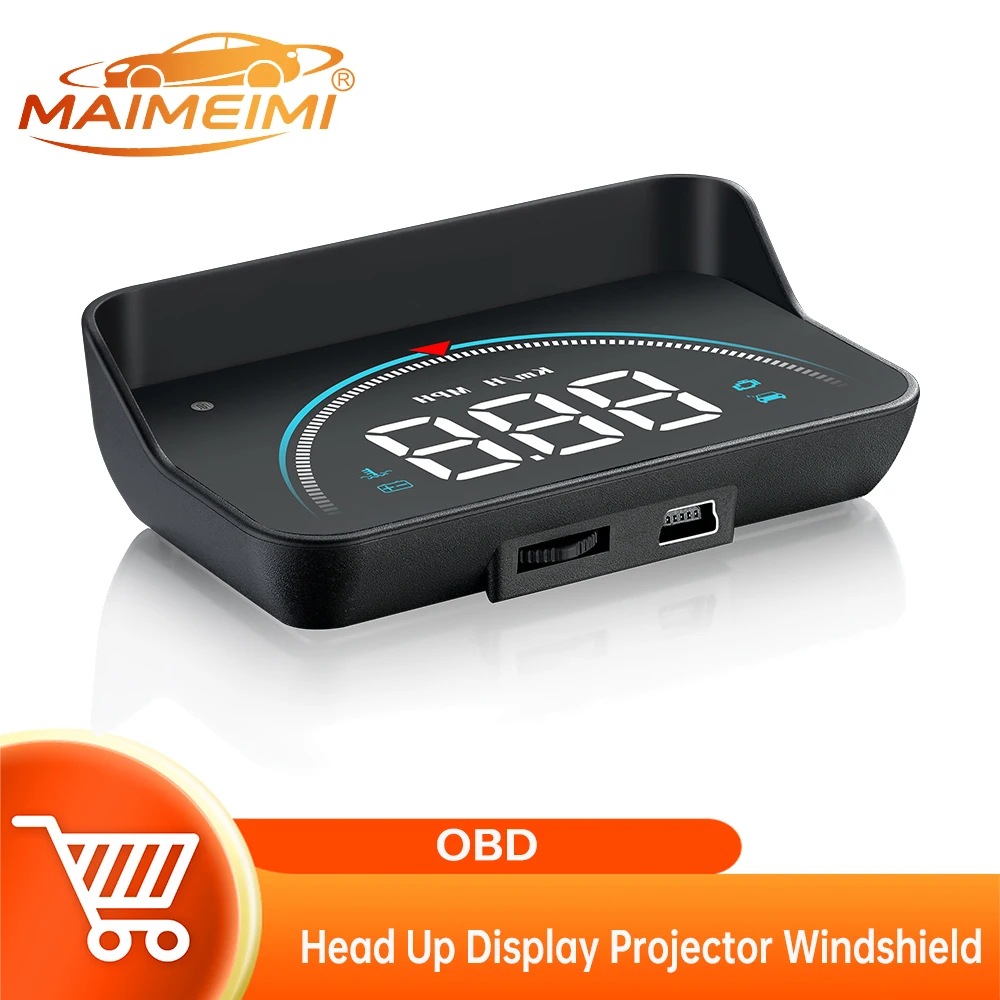 M8 Car HUD Head Up Display OBD2 Overspeed Warning Auto Electronic Water Temperature LED Digital Projector Windshield