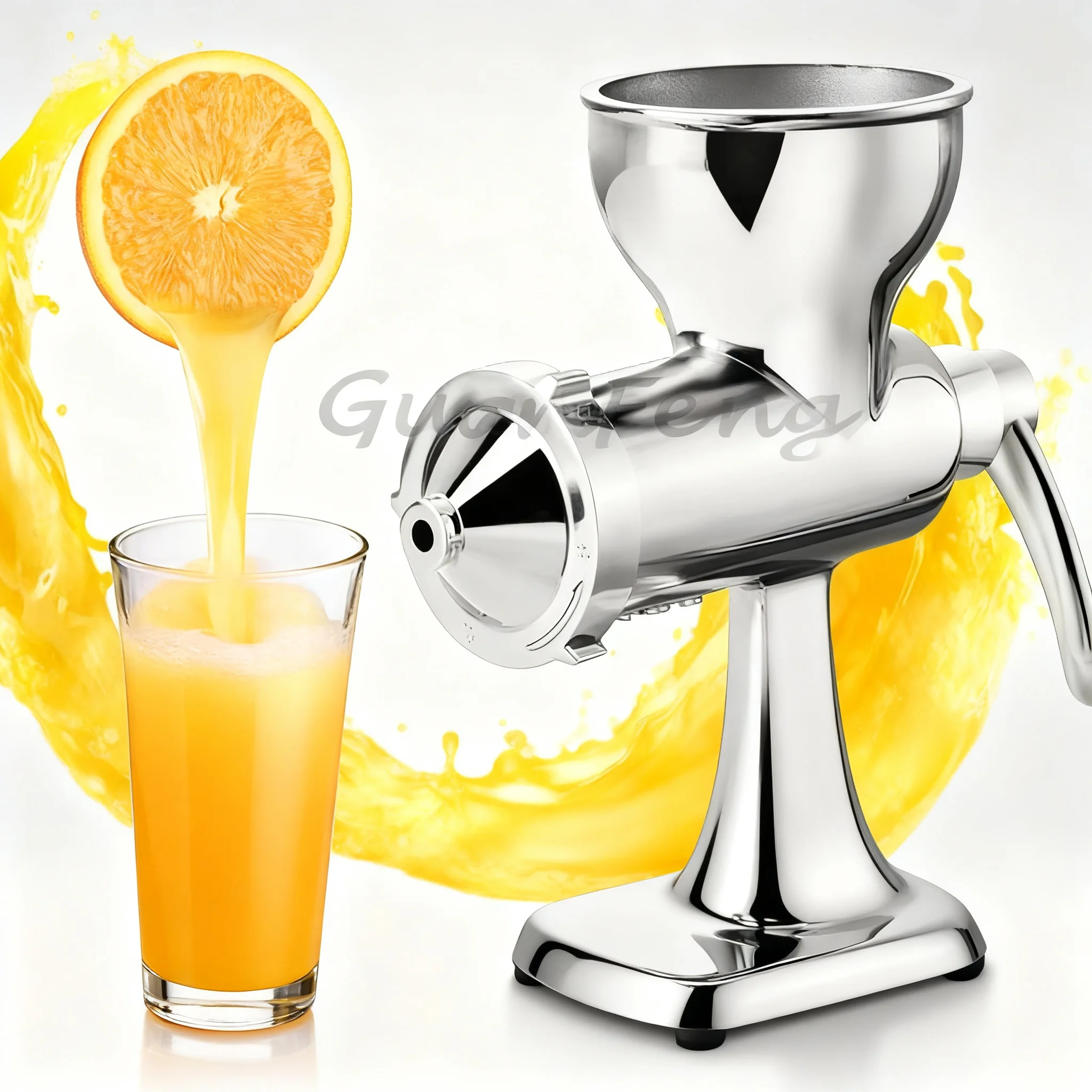 Hand cranked manual juicer, portable cold press household juicer, suitable for wheat straw, celery, ginger, and pomegranate