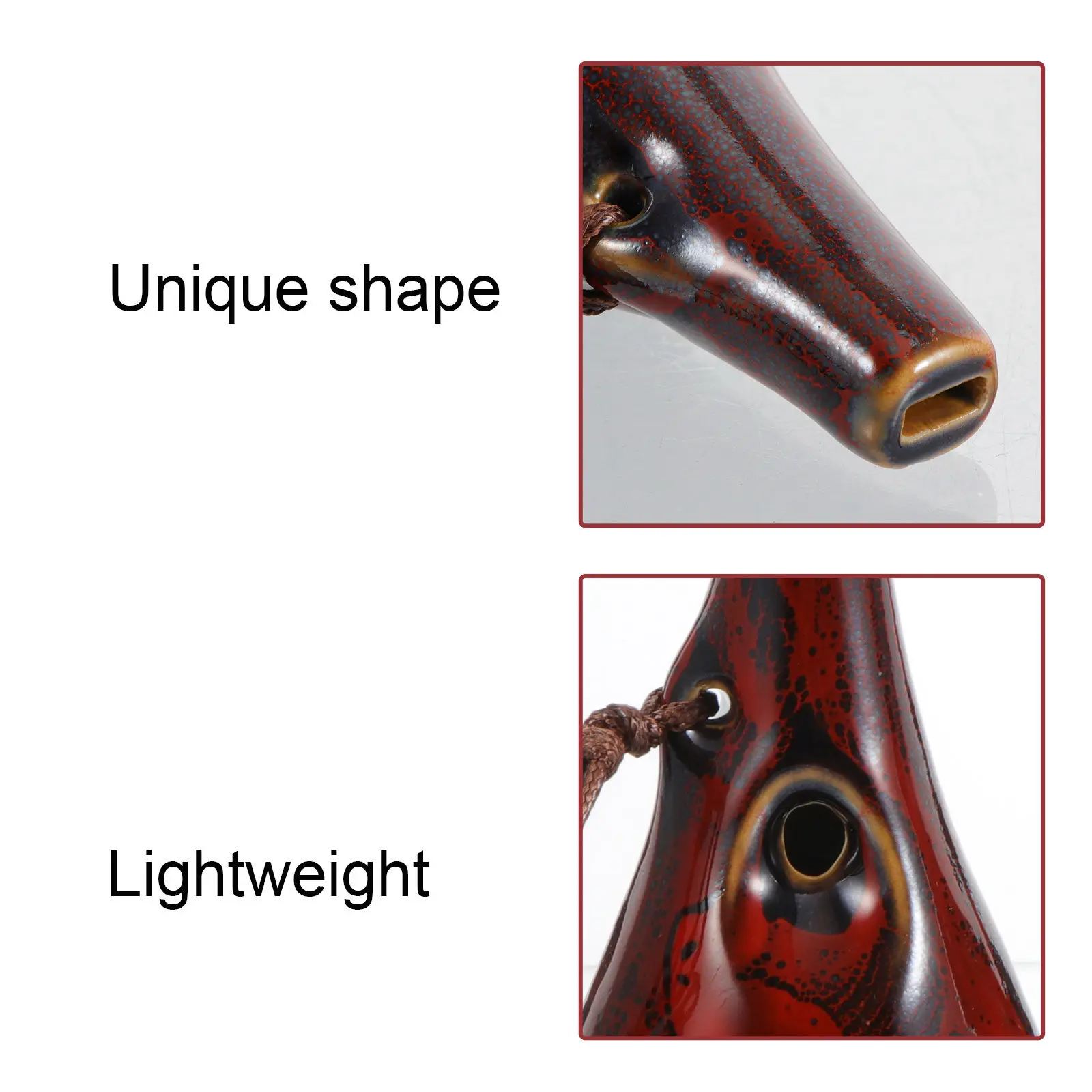 

Керамическая окарина Alto C с 6 отверстиями, портативный инструмент для начинающих, легко осваиваемый мини-окарина для любителей музыки
