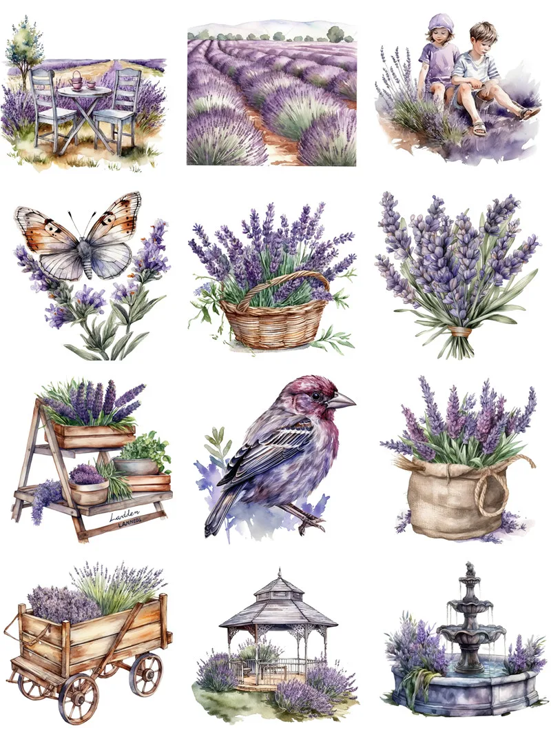 Lavanda adesivos para artesanato e scrapbooking, adesivos decorativos para crianças, brinquedos, livro, papelaria diy