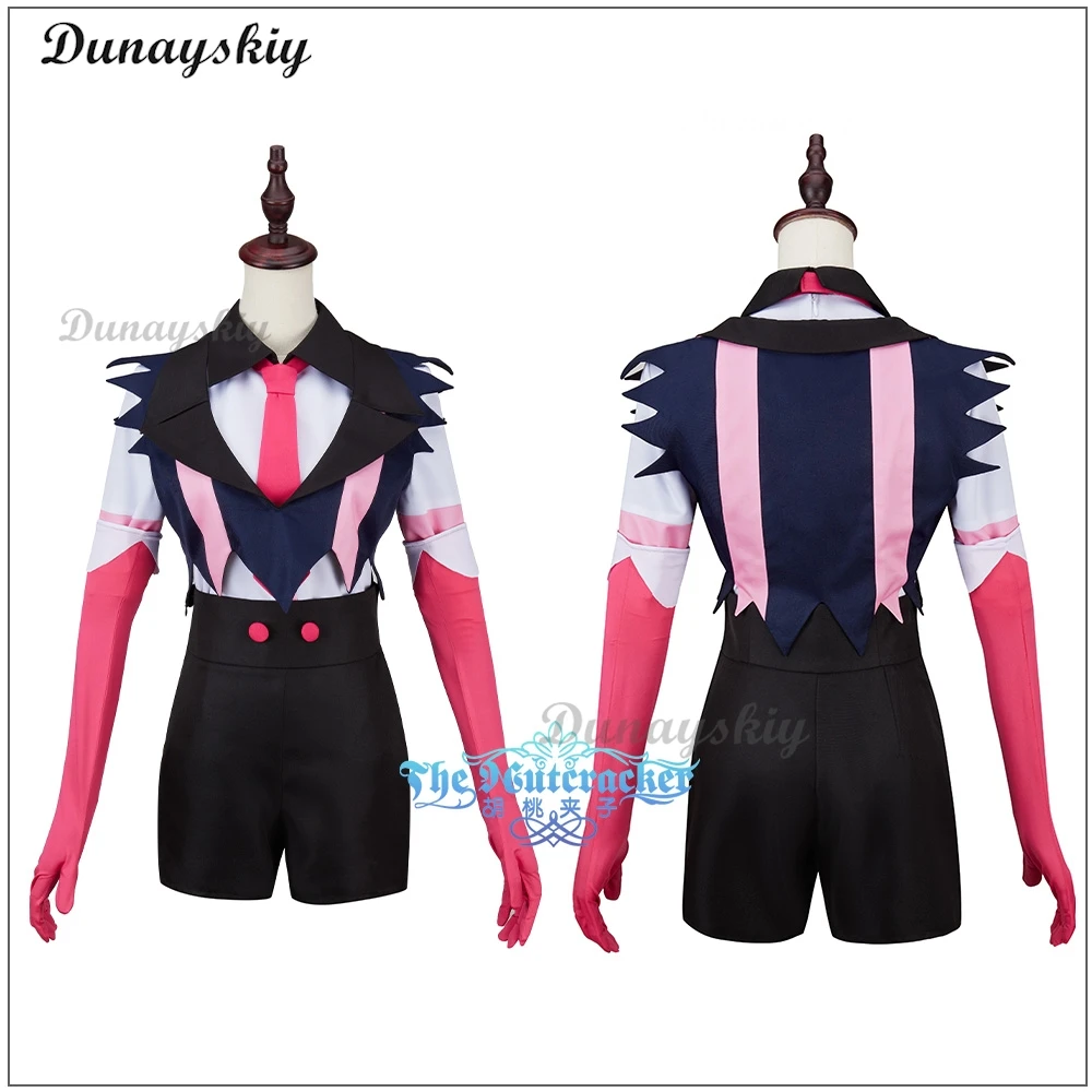 Hazbin Anime Frauen Fans cos Hotel Angeldust Cosplay Kostüm Mädchen tiefen V-Ausschnitt ärmellose Weste Shorts Halloween Weihnachten Party Outfits