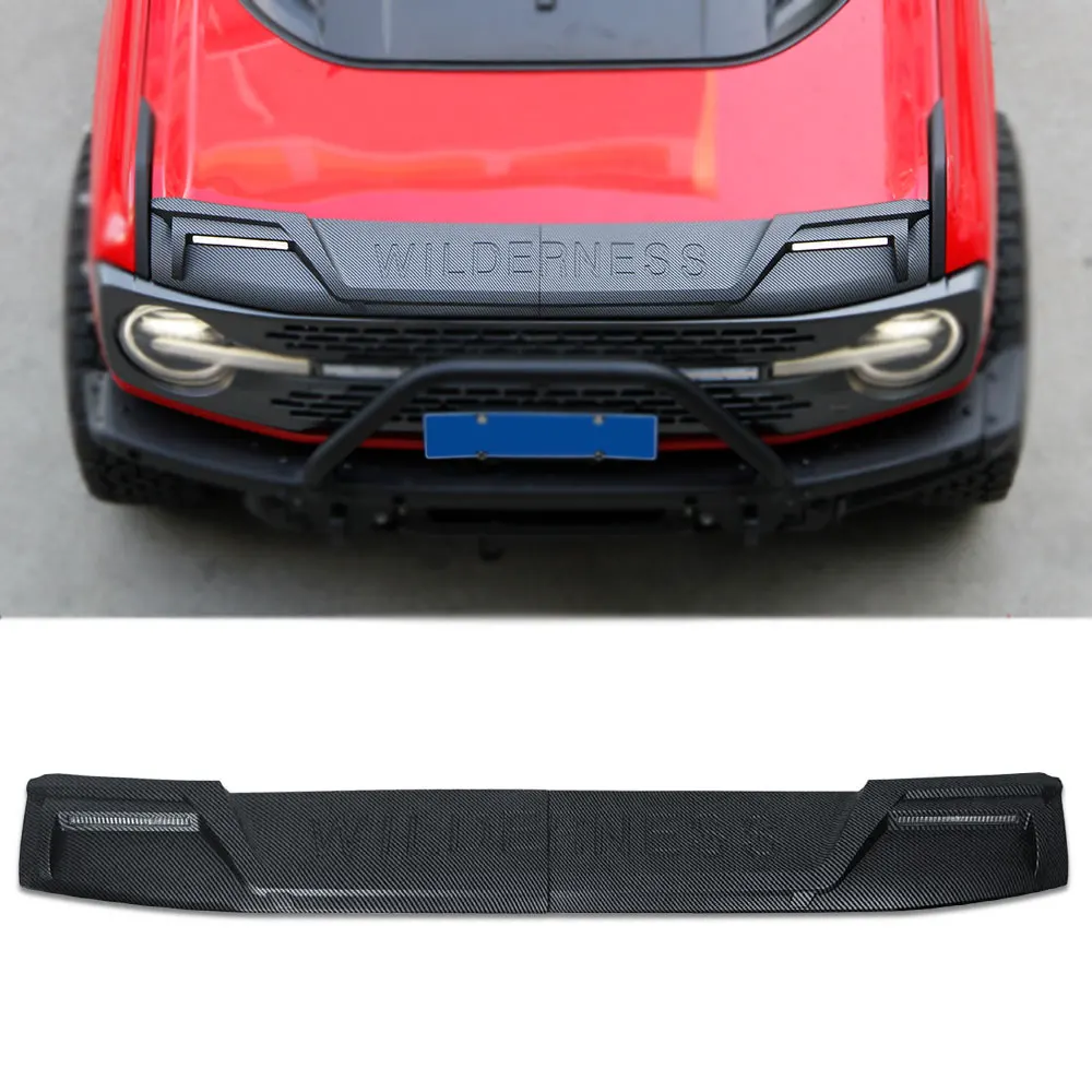 

New Design Protector Bug Shield Exterior Accessories Bonnet Guard Engine Hood Car Deflector With LED Light For Ford Bronco