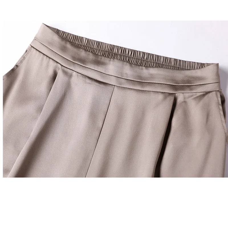 Fengbaoyu natuurlijke pure zijde loszittende casual damesbroek met wijde kuit, koel en comfortabel in de zomer, zacht en lichtgewicht