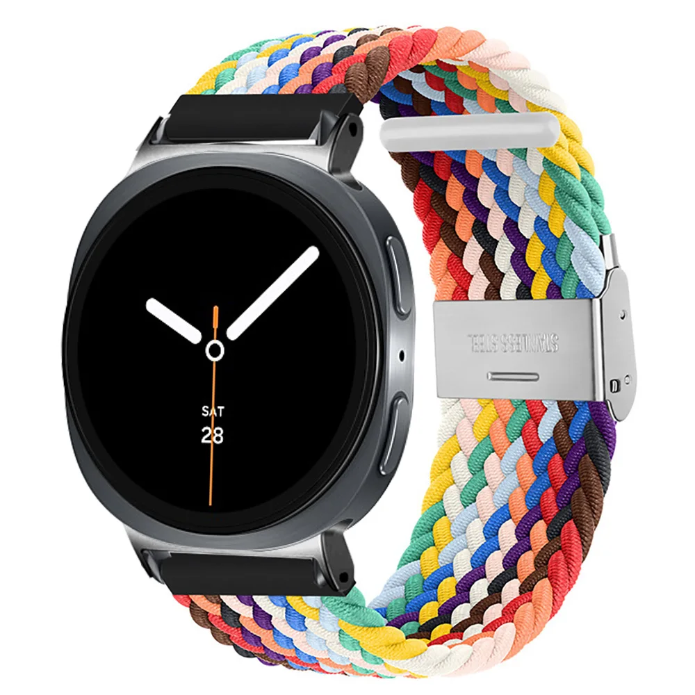 Für Samsung Galaxy Watch 8 8Classic Ultra Armband aus gewebtem Nylon mit Edelstahl-Schnalle, Galaxy 8 40 mm, 44 mm, 46 mm, 47 mm