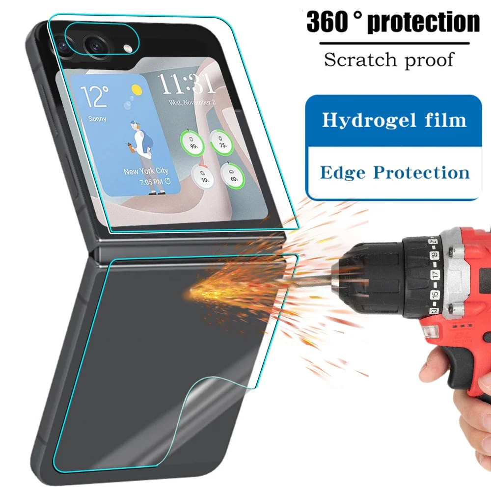 Clear Soft Hydrogel Films Screen Protector for Samsung Galaxy Z Flip 6 5G Front & Back Full Coverage Protective Film Not Glass image 3