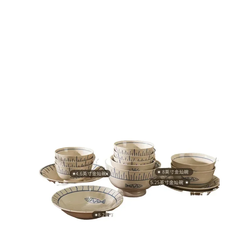 Ceramic Dinnerware Set Household Rice Bowl Chopsticks High Value Tableware