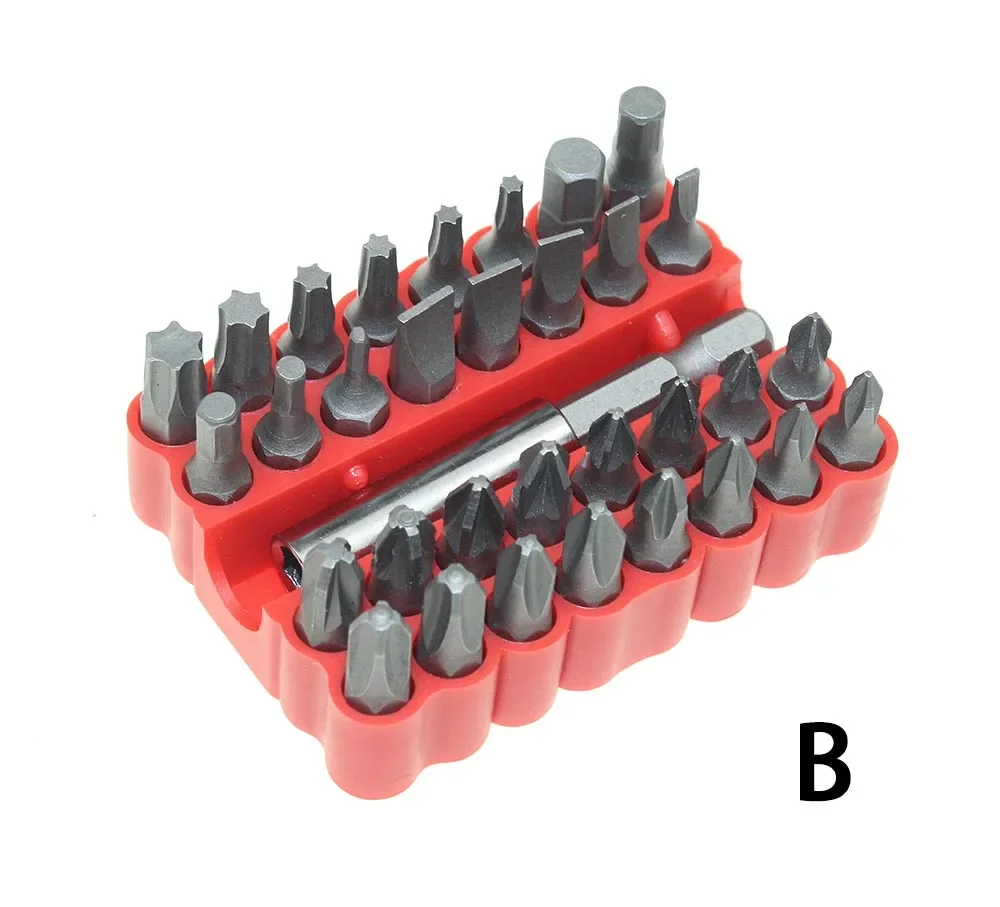 مجموعة لقم أمان احترافية مكونة من 33 قطعة - مفكات متعددة الأنواع مقاومة للعبث مع حامل لقم مغناطيسي - أدوات أساسية لإعادة المنزل