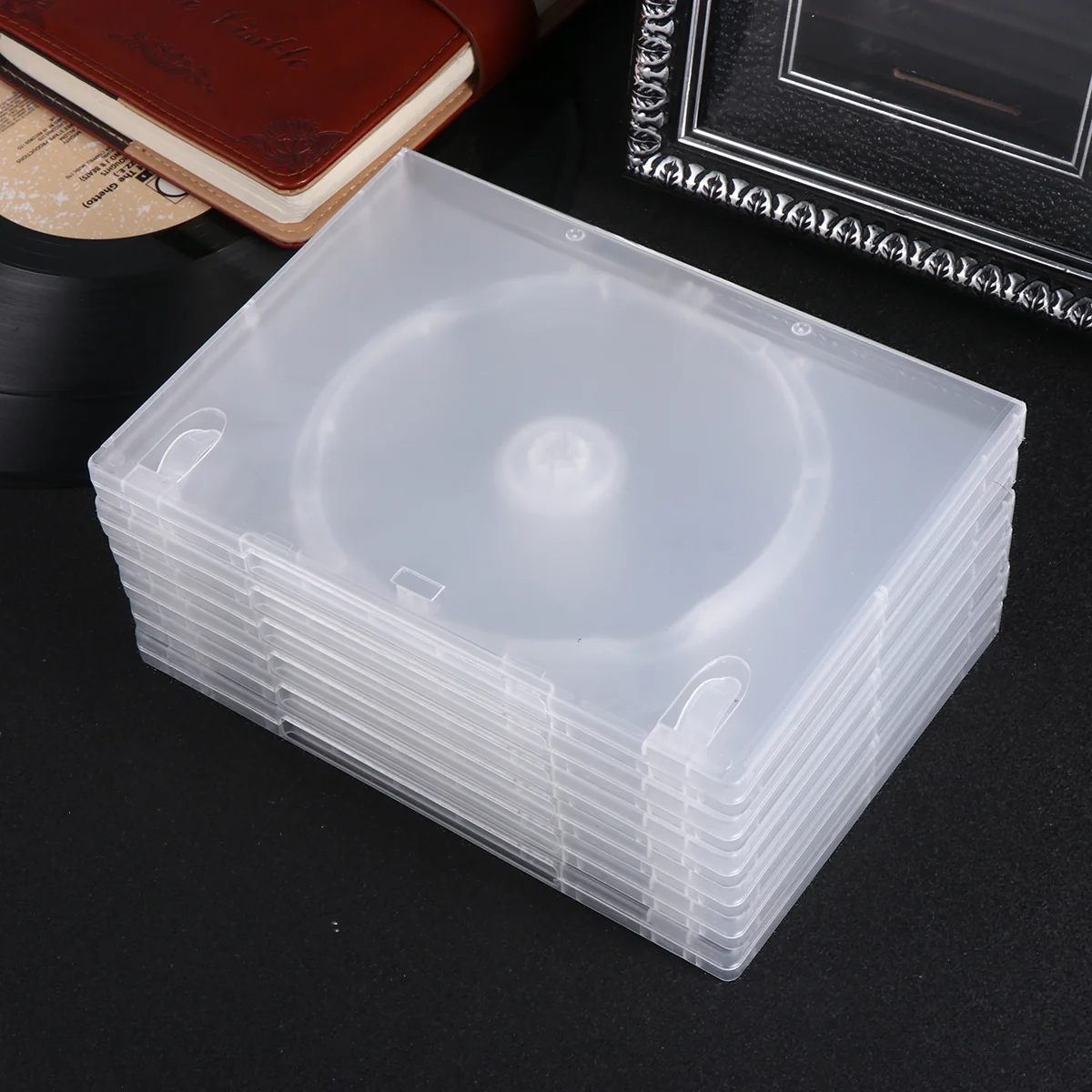 

6PCS Storage Case Large Capacity Portable DVD Box Media Holder for Home Cinema Single Disc Package Transparent