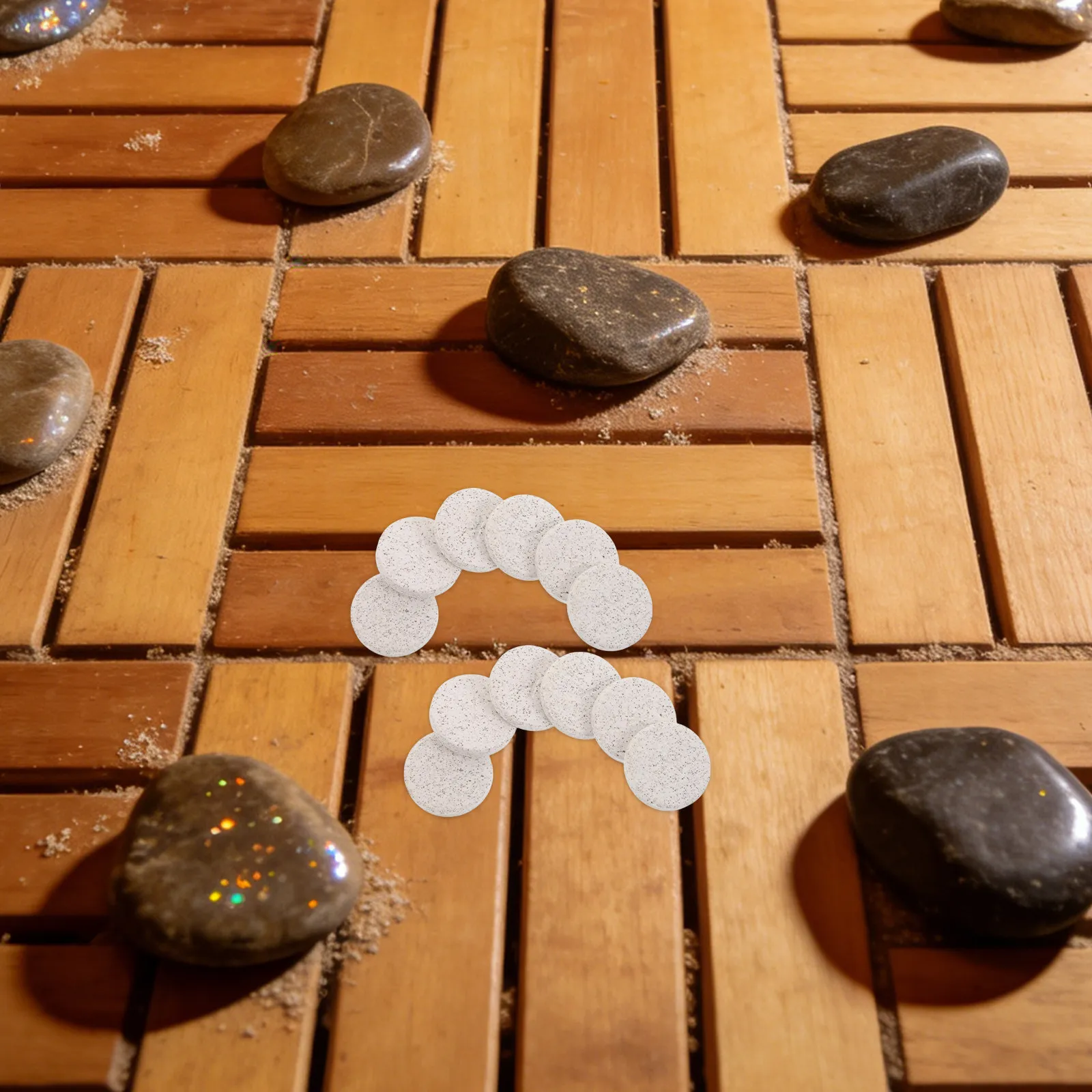 

100 шт. гладких камней для сауны, 2,5x0,5 см, сменные камни для нагревательного коврика для сауны, для самостоятельного изготовления подушки-спинки, натуральные