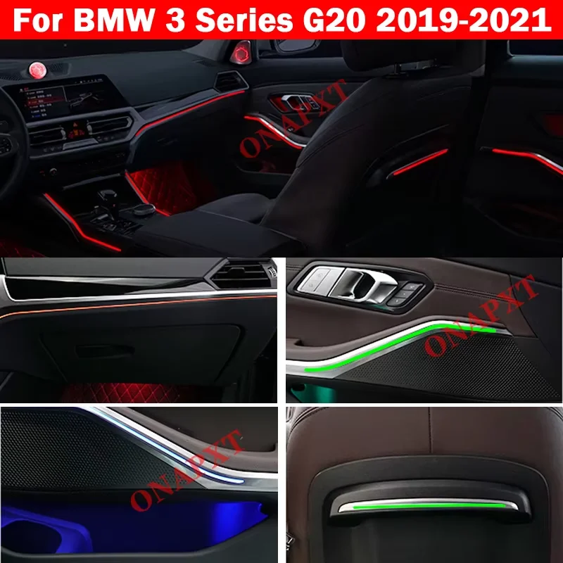 Für BMW 3er G20 G28 Autofarben Dekoratives Umgebungslicht LED Leuchtende Tür Innenatmosphäre Lampe Hochtöner 2019-2023