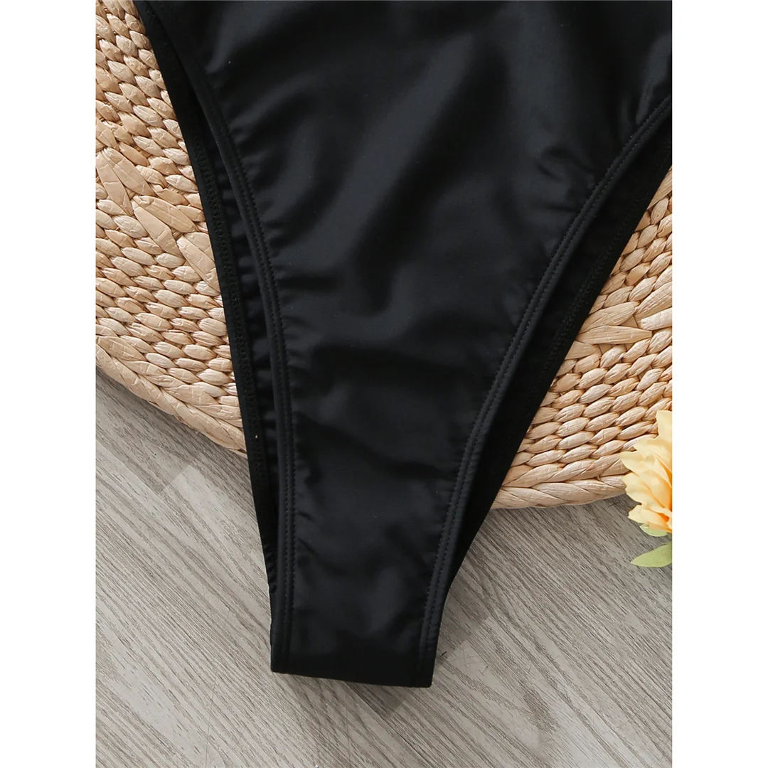 S - XL, 5 Farben, einteiliger Badeanzug mit hohem Beinausschnitt, Damen-Badebekleidung, mit Bügel und Polsterung, Badeanzug, Modell V6546. – Detail 28