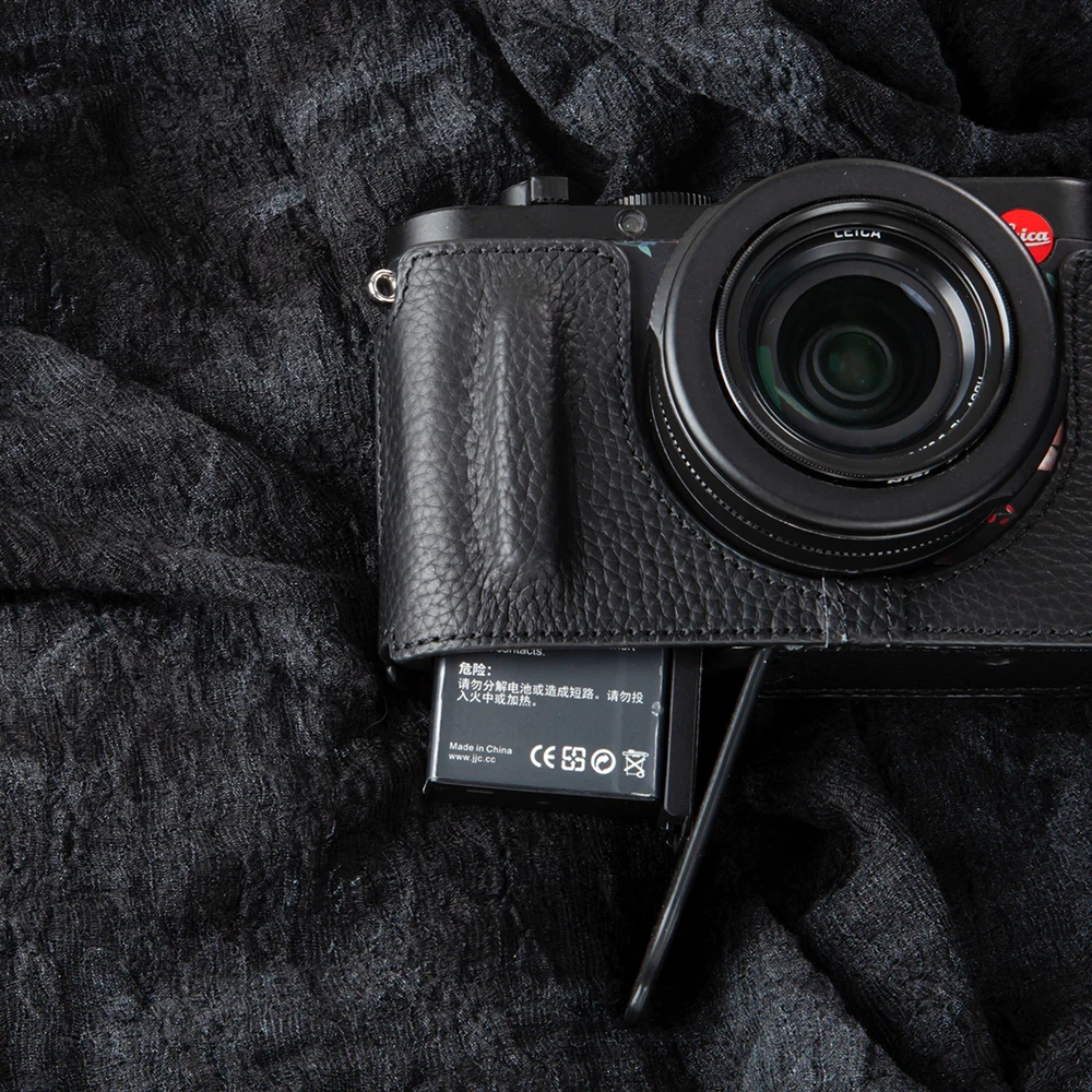 Bolso de cuero hecho a mano para cámara Leica d-lux 8, funda para cámara, funda de media cubierta de cuero auténtico