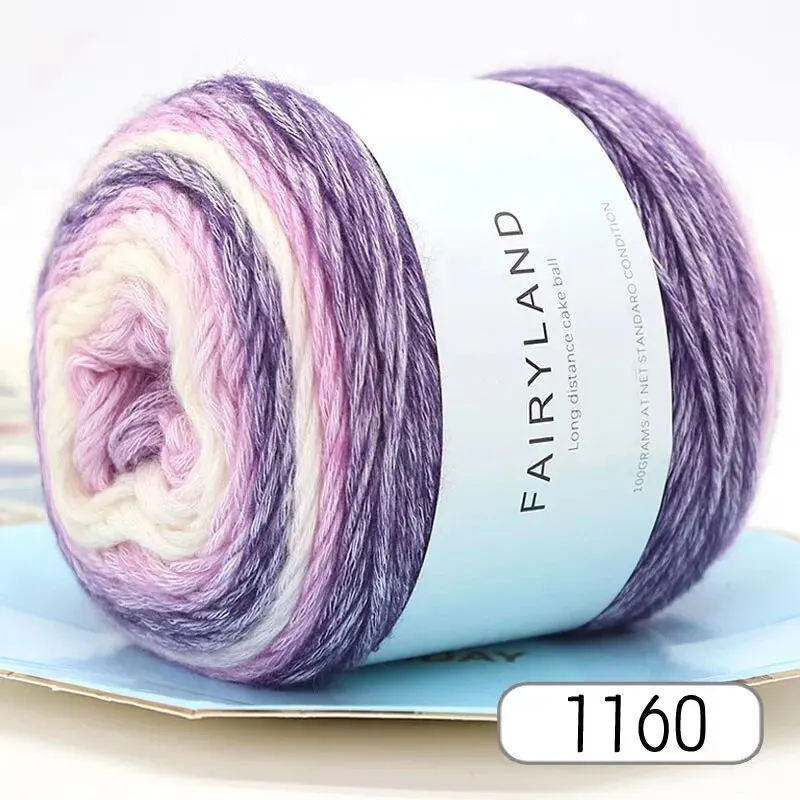 1Pc 100G Gradiënt Regenbooggaren, Geschikt Voor Diy Haak En Gebreide Warme Truien, Sjaals, Hoeden, Sjaals, Sjaals, Enz - afbeelding 1