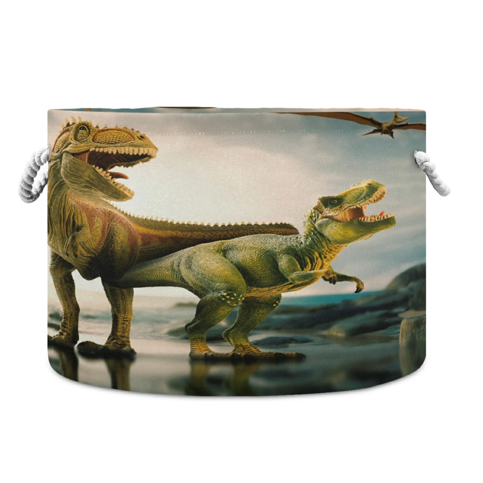 

Dinosaur Print Storage Basket Sundries Toy Storage Box Laundry Basket Underwear Cosmetic Organizer Office Stationery Organizer