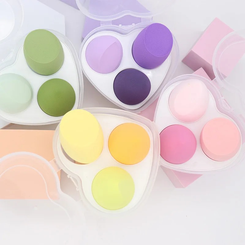 

3pcs Soft Makeup Sponge Dry Wet Dual Use Cosmetic Puff Foundation Concealer Highlight Blender Make Up Beauty Tool Accessories
