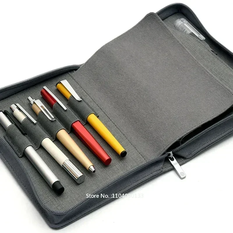 KACO ALIO Pen Storage Bag Portable Zipper Pencil Bag Pen Case Waterproof Canvas Black Grey for 10 20 Pens