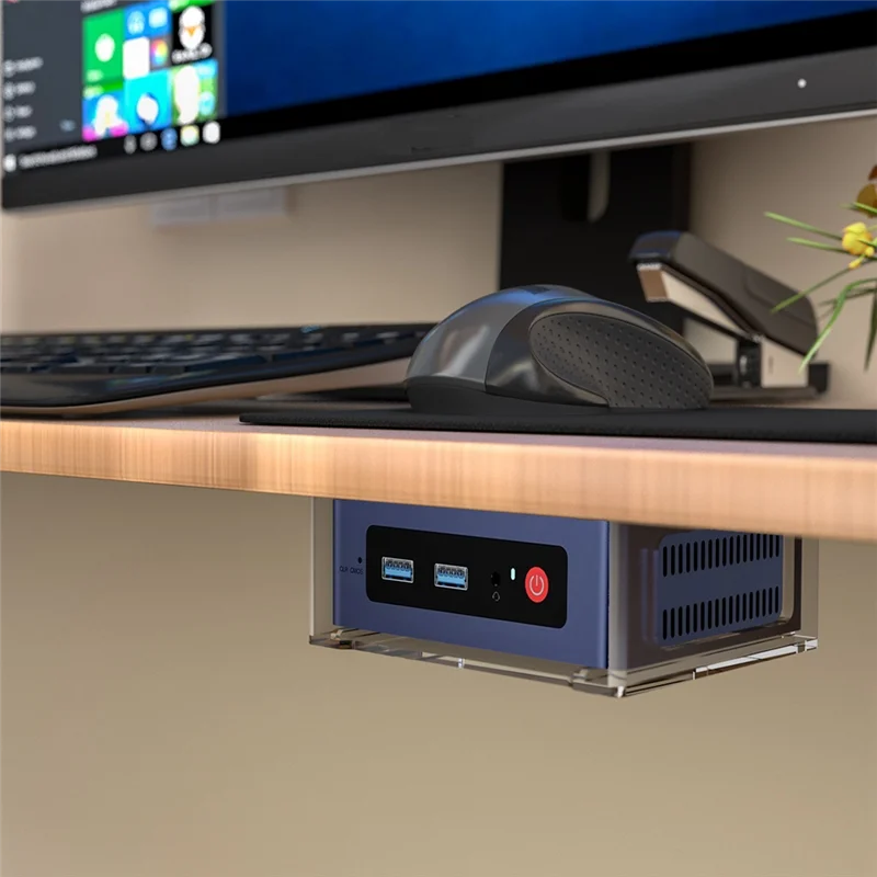 N93R تحت حامل المكتب لـ Beelink S12 Pro Mini PC حامل مكتبي حامل مضيف الكمبيوتر مع مسامير