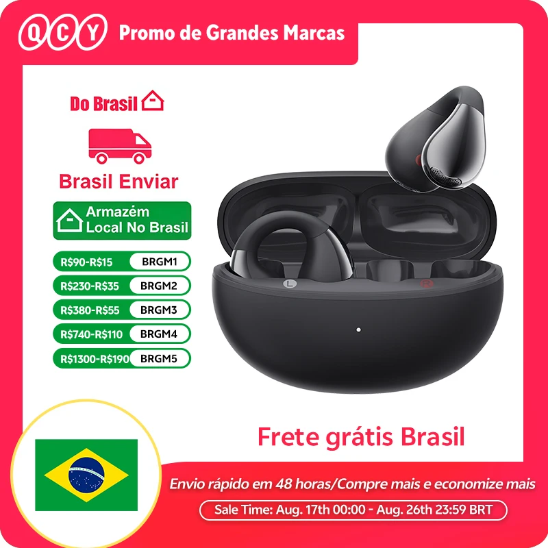 Qcy crossky c30 clipe de orelha fones de ouvido bluetooth 5.4 sem fio aberto esportes tws fones de ouvido de conexão dupla