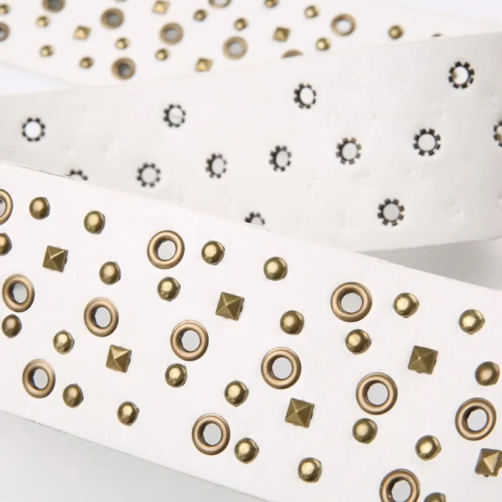 Punk Rock Chic Niet gürtel Harajuku Y2k Metall runde Schnalle Bund Vintage Hose Kleid Gürtel