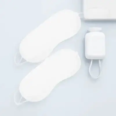 

20pcs Disposable Eye Masks Blank Covers Polyester Sleeping Shades Lightweight White Block Light Practical Eye Protection Health