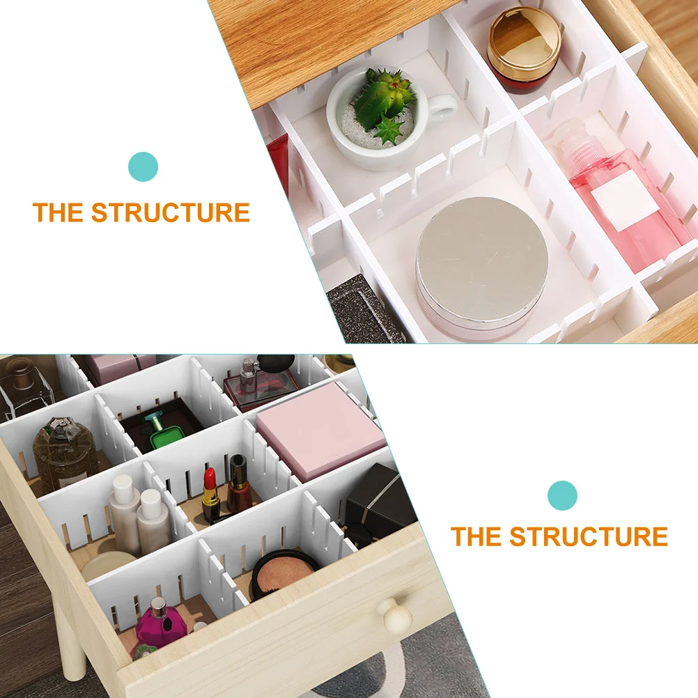 7pcs Sturdy Pvc Drawer Partition Boards Multi-Functional Dividers For Home Dorm Storage Organization Bamboo Style