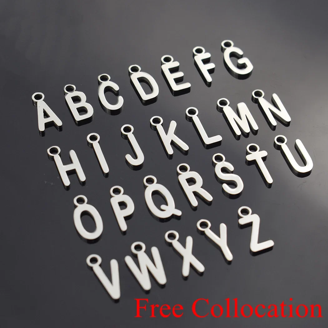 26 PCS/SET A-Z Letters Wholesale Handmade DIY Charm Necklace Keychain Letters Accessories Fashion Jewelry Women Christmas Gifts