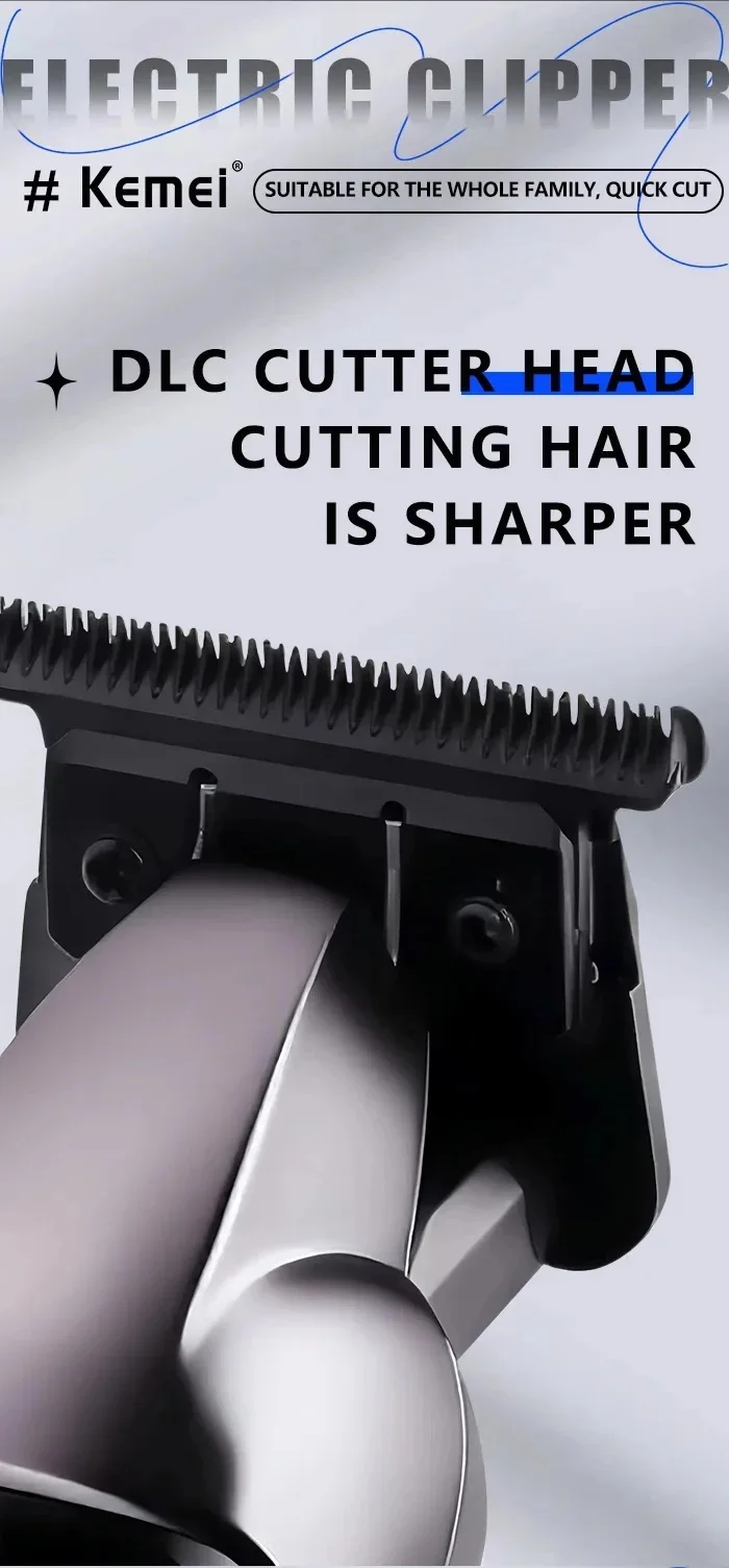 KM-1807 Professioneller Haarschneider von Kome USB Wiederaufladbarer Kabelloser Haarschneider für Männer mit LCD-Display Haarschneidemaschine – Detail 2