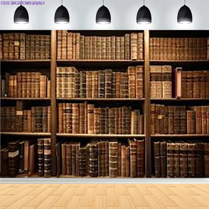 

Baroque Ornate Library Bookshelf Photography Backdrops Props Reading Furniture Bookcase Meeting live Indoor Background JX-16