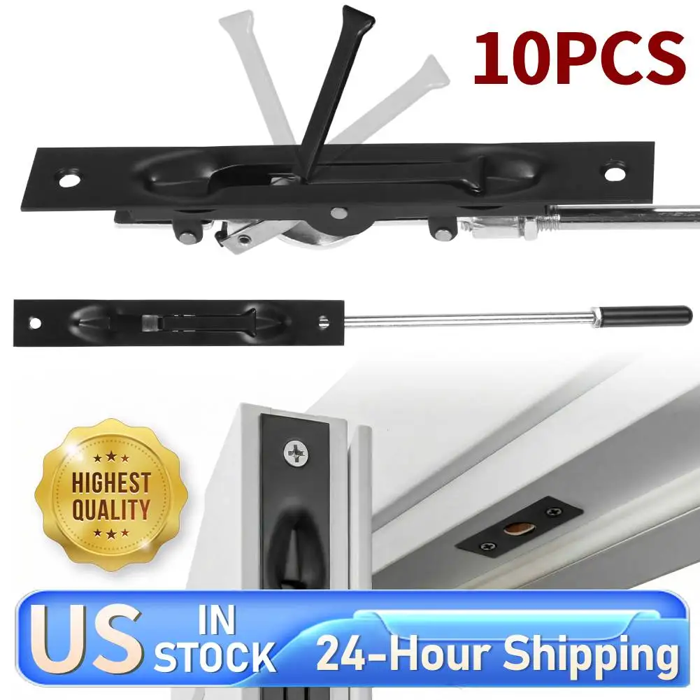

10Pcs Concealed Secure Door Lock with Rod Stainless Steel Concealed Bolt 10In for Composite Doors/Wood Doors/Double Doors Parts