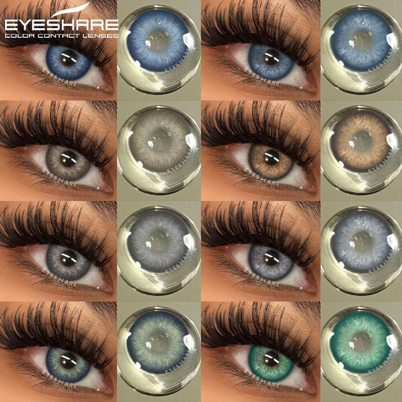 EYESHARE 1Pair Blue Contact Lenses Green Eye Contacts Gray Beautiful Pupils Brown Lenses Yearly Cosmetic Colored Contact Lenses