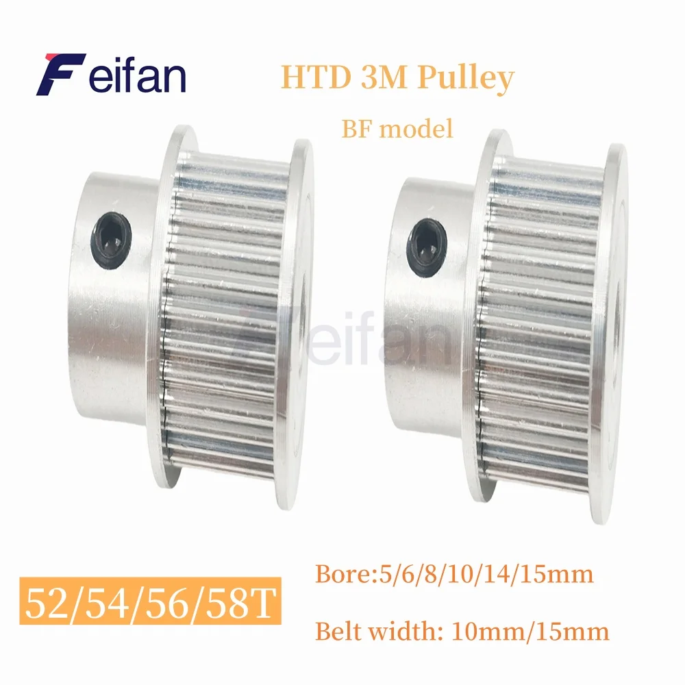 

HTD 3M BF Type 52/54/56/58 Tooth Timing Belt Pulley Synchronous Wheel Aperture 5/6/8/10/12~15mm, Suitable For Belt Width 10/15mm