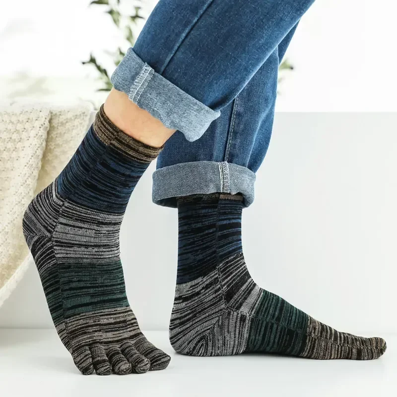 

And Men's Sweat Five Toe Absorbing 5 Finger Split Socks Novelty Breathable Thumb Winter Autumn