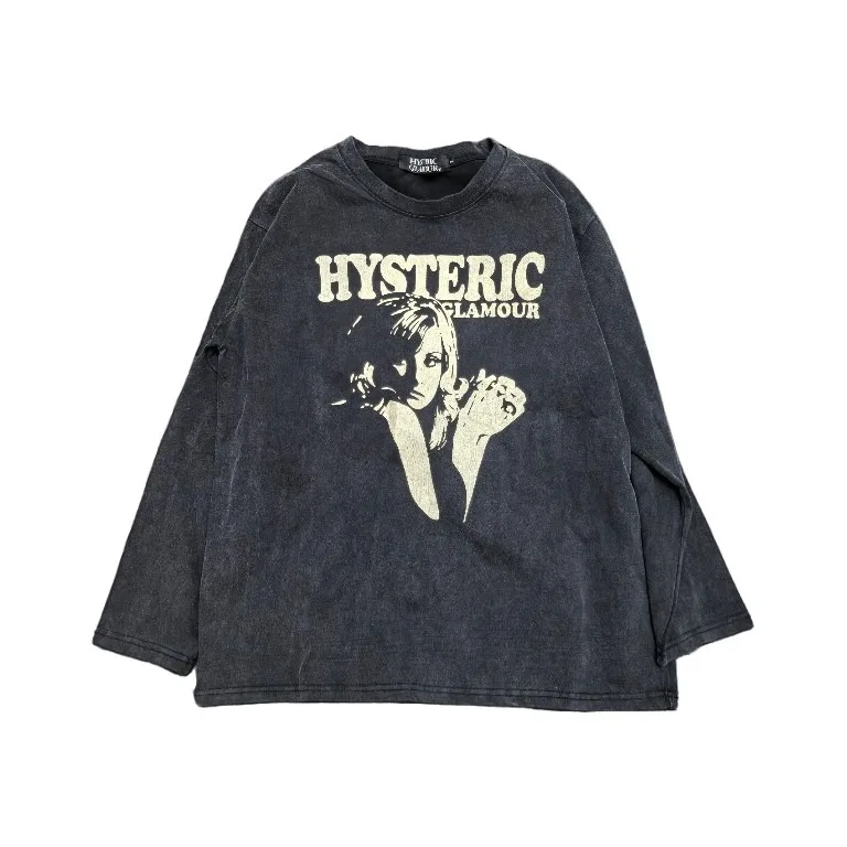

LmyerHysteric Glamour Portrait Visual Archive Retro Loose Casual Long Sleeve Sweatshirts Long Sleeves T