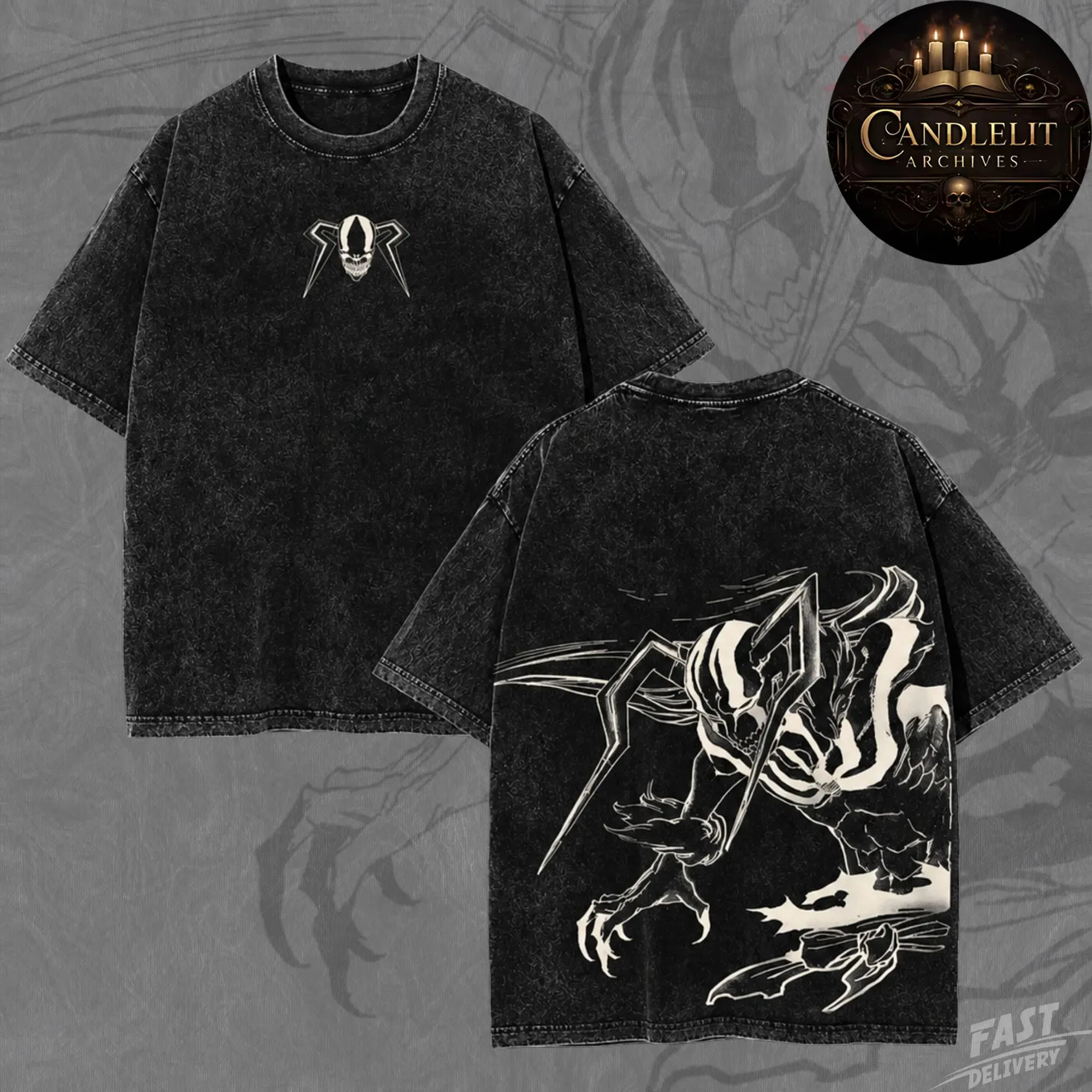 BLEACH Ichigo Kurosaki Mugetsu Short Sleeve T-Shirt Anime Manga Vintage Washed Graphic Print Final Getsuga Tensho Men Women