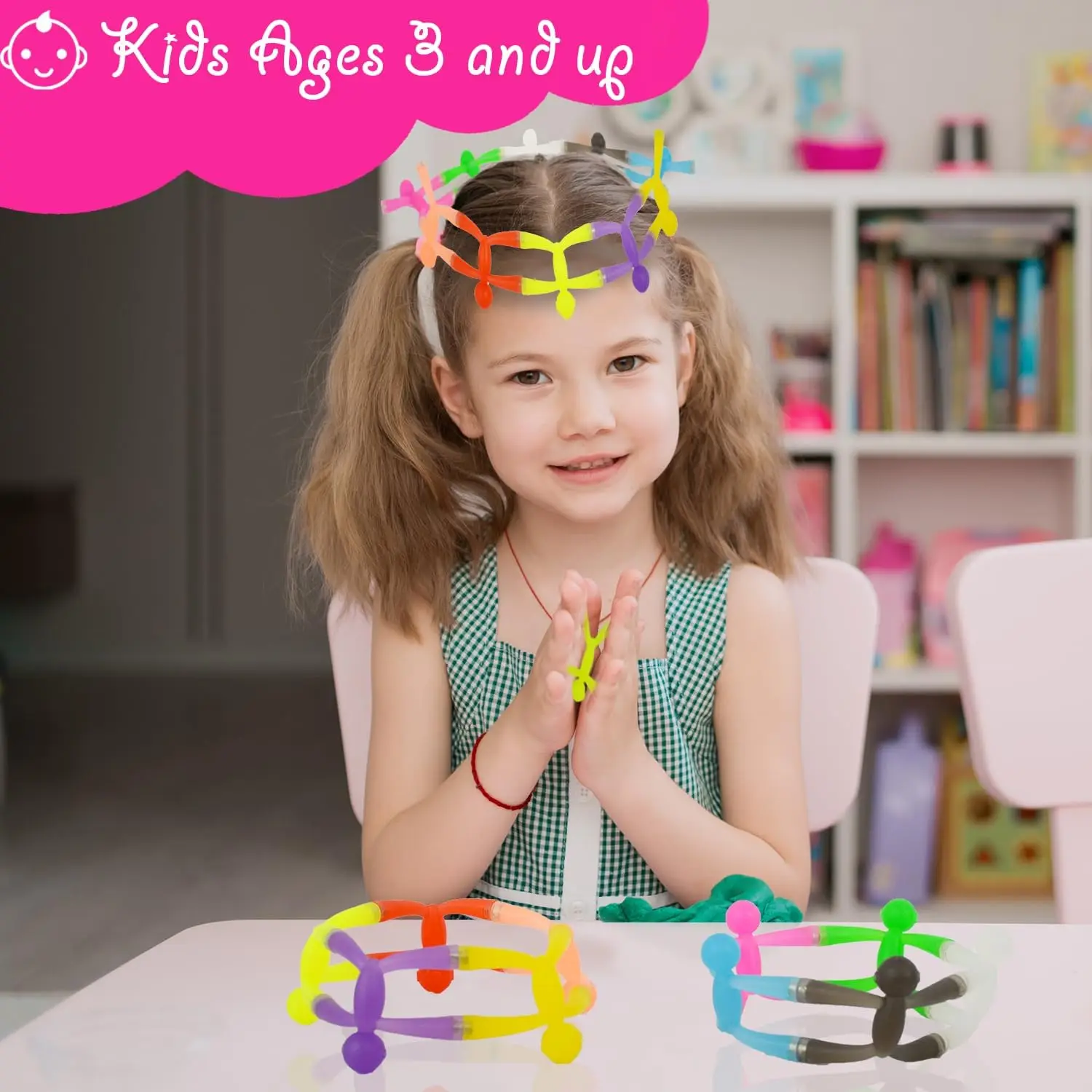 Magnetische Fidget-Figuren mit verbessertem Griff für Kinder von 3–8 Jahren und Kleinkindern |   10-teiliges Mehrzweck-Magnettenset in undurchsichtigen Farben für Reisen, Straße