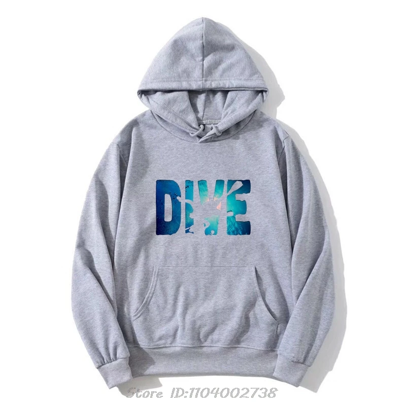 Diver In The Deep Water Hipster Hoodie Dive Scuba Diving Men's Clothing Oversized Hoody Hip Hop Streetwear Cotton Sweatshirt