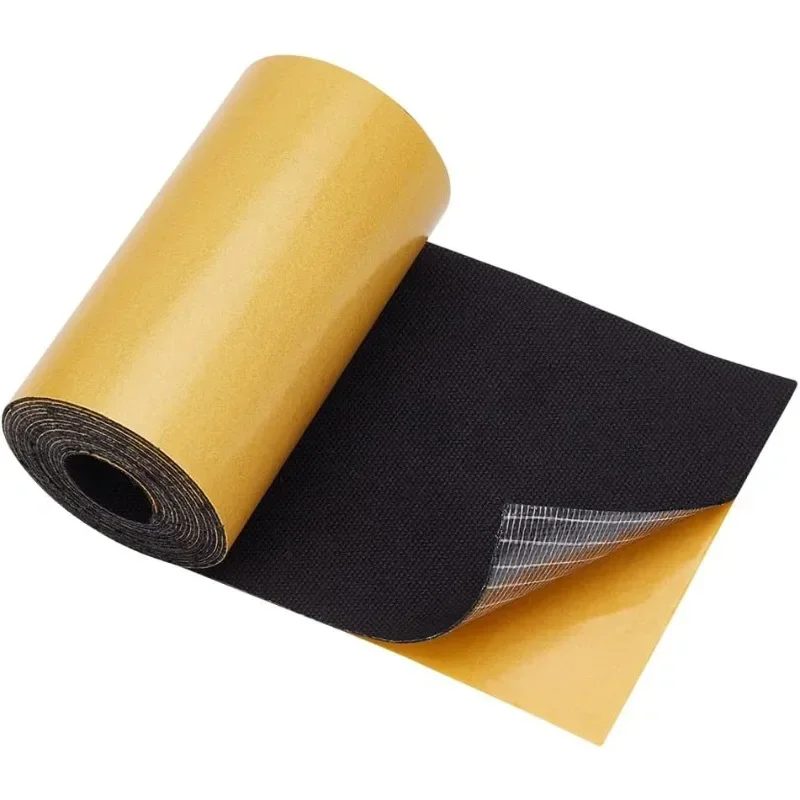 1 Roll Cotton Canvas Repair Tape 78x4 Inch Black Self-Adhesive Fabric for Repairing Sofas Tents Chairs Car Seats 1mm Thick