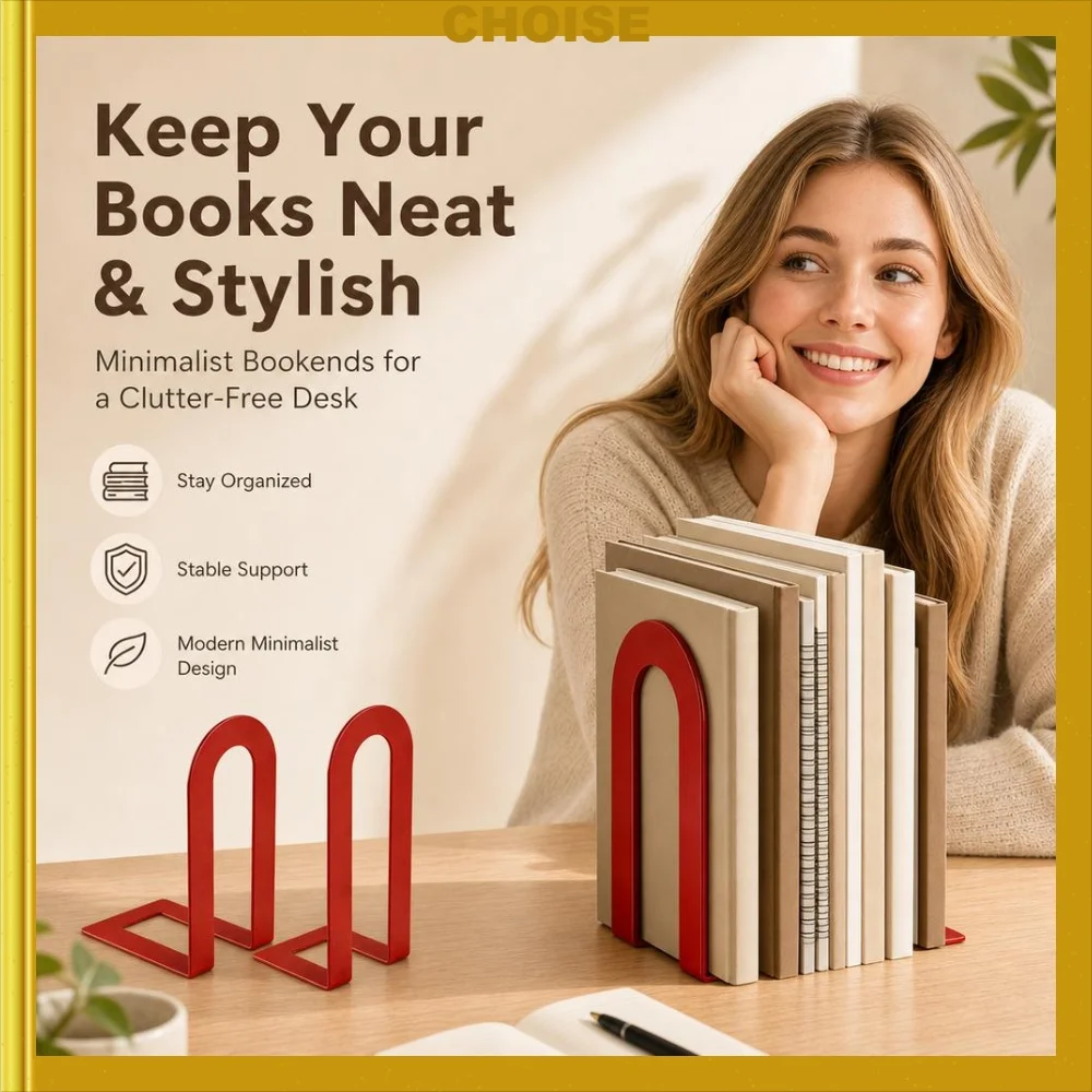 2Pcs L-shaped Desk Bookends Durable Iron Book Stand Durable Book Holder Simple Display Book Support Rack Non Slip Shelf Holder