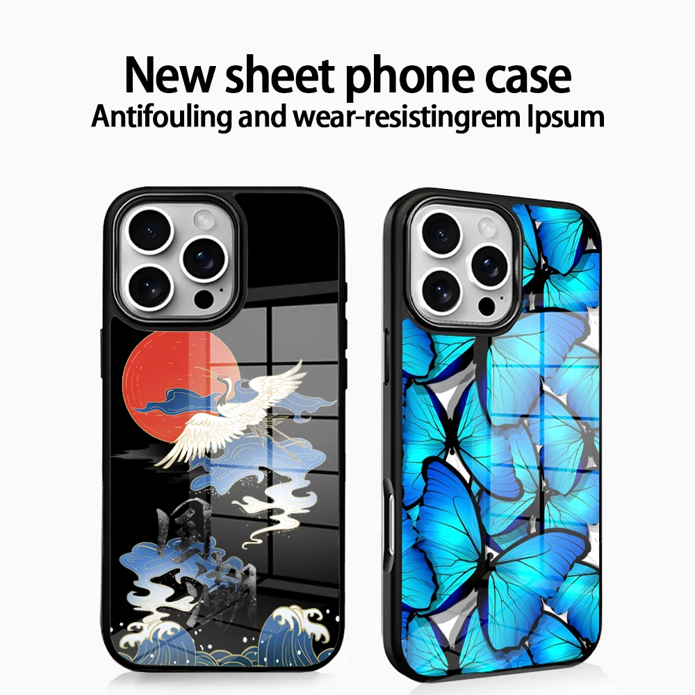 

Bird Crane Chinese Style Phone Case For IPhone16 15 14 13 12 11 Pro Xs Max Mini XR X 7 8 Plus Luxury Mirror Hard Funda