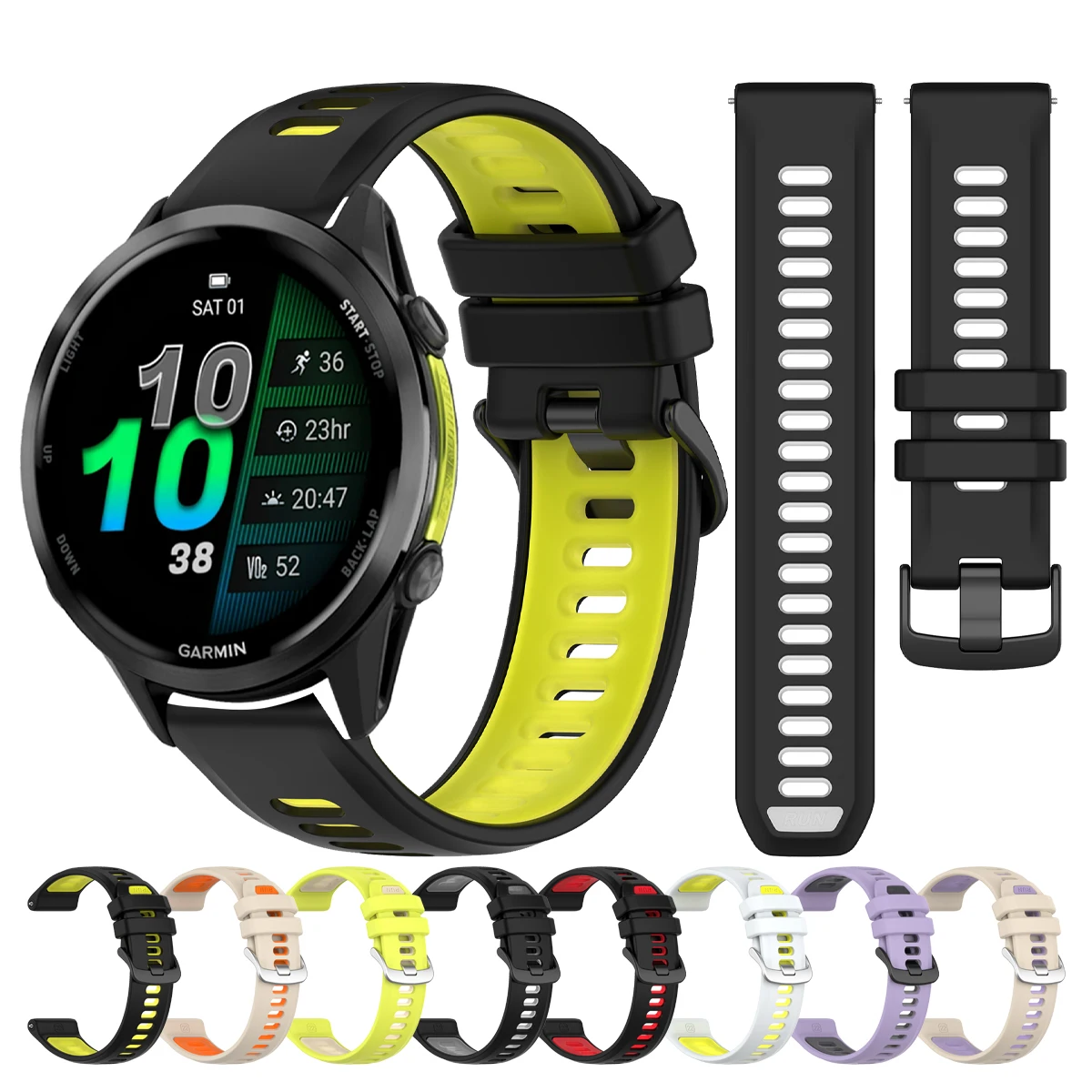 For Garmin Forerunner 965 955 945 935 745 QuickFit Watch Band For Garmin Official Silicone Strap Smartwatch Accessories Correa