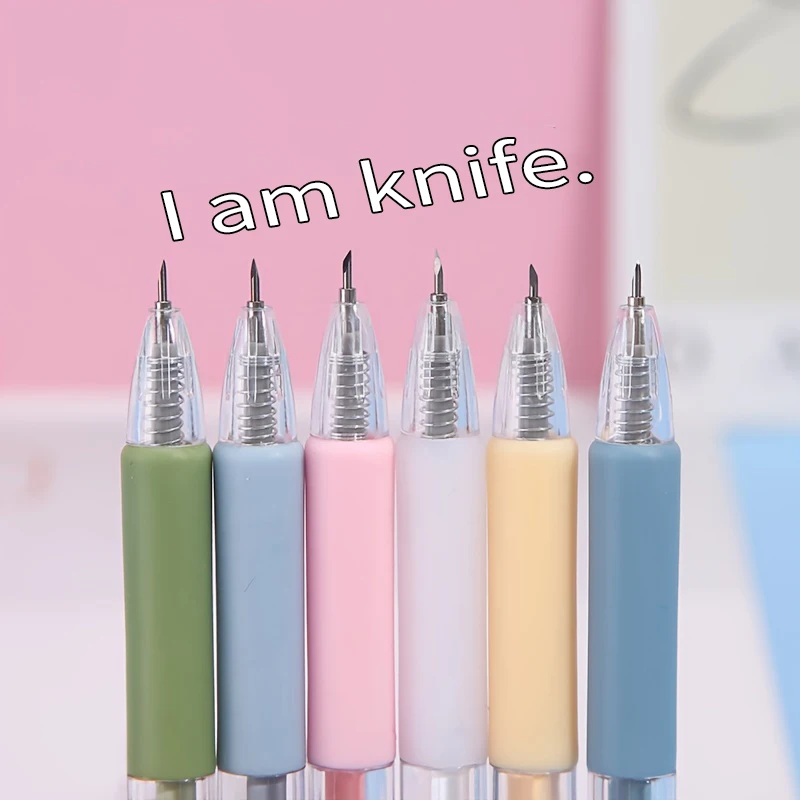 Random Color Press Pen Knife, 1 Piece Random Color Pen Knife, Durable & Convenient Design, Perfect Gift Idea