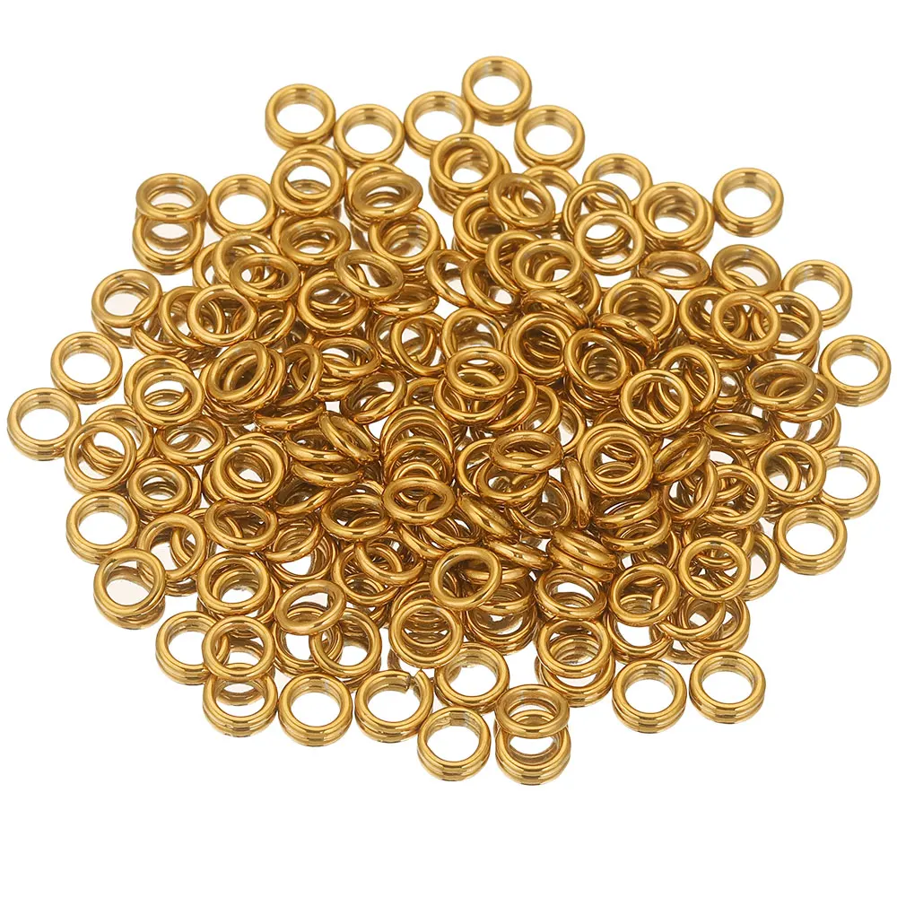 50pcs Stainless Steel Closed Jump Rings Split Ring Thick Connectors for DIY Jewelry Materials Making Supplies Accessories