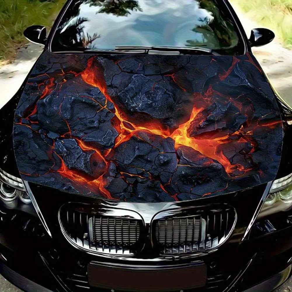 

Наклейка на капот автомобиля с лавовым узором - прочная самоклеящаяся наклейка из ПВХ для автомобилей, мотоциклов и грузовиков, украшение на капот автомобиля, вода