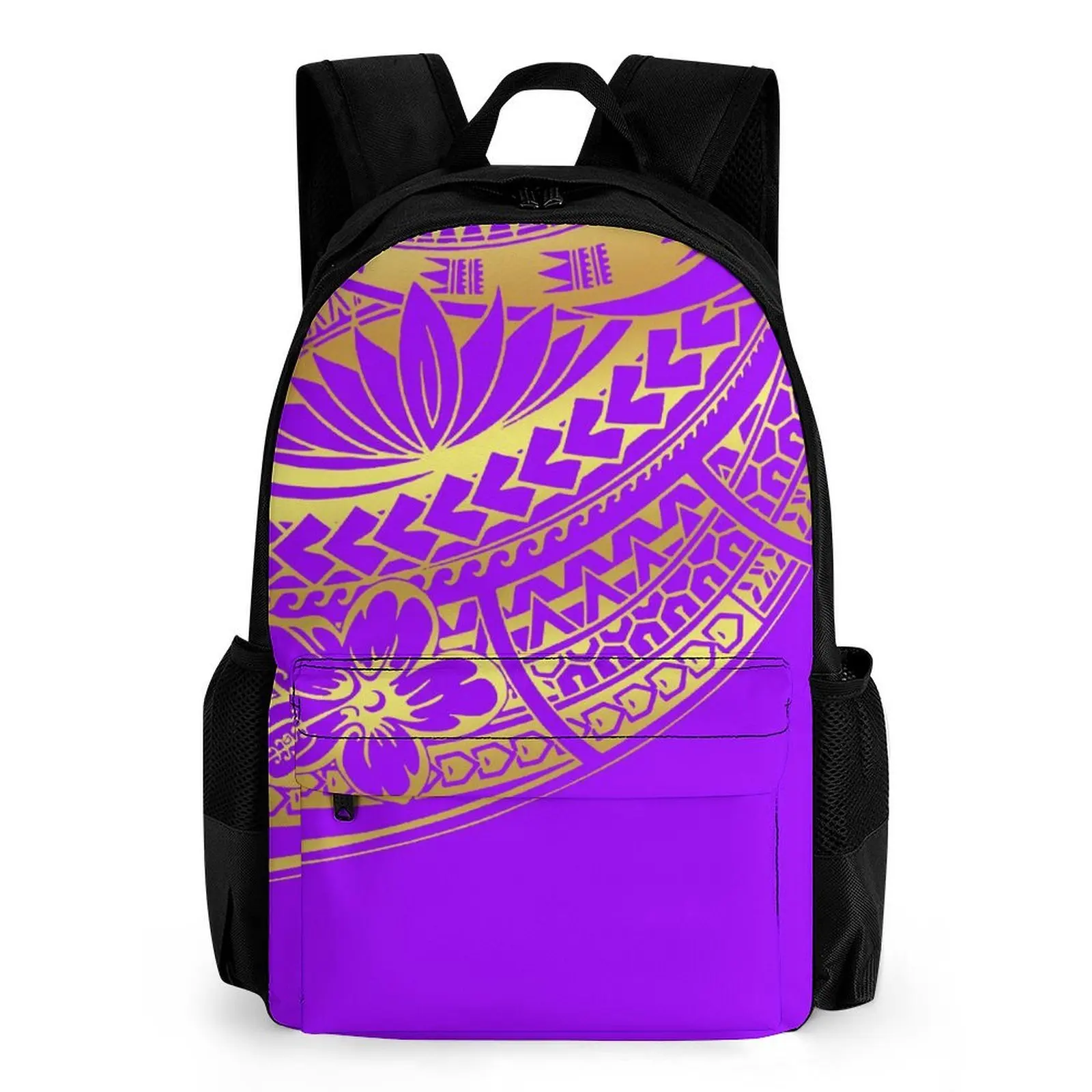 Customizable Polynesian Schoolbag Island Palm Print Ergonomic Backpack Campus Style Durable Daily Adventure