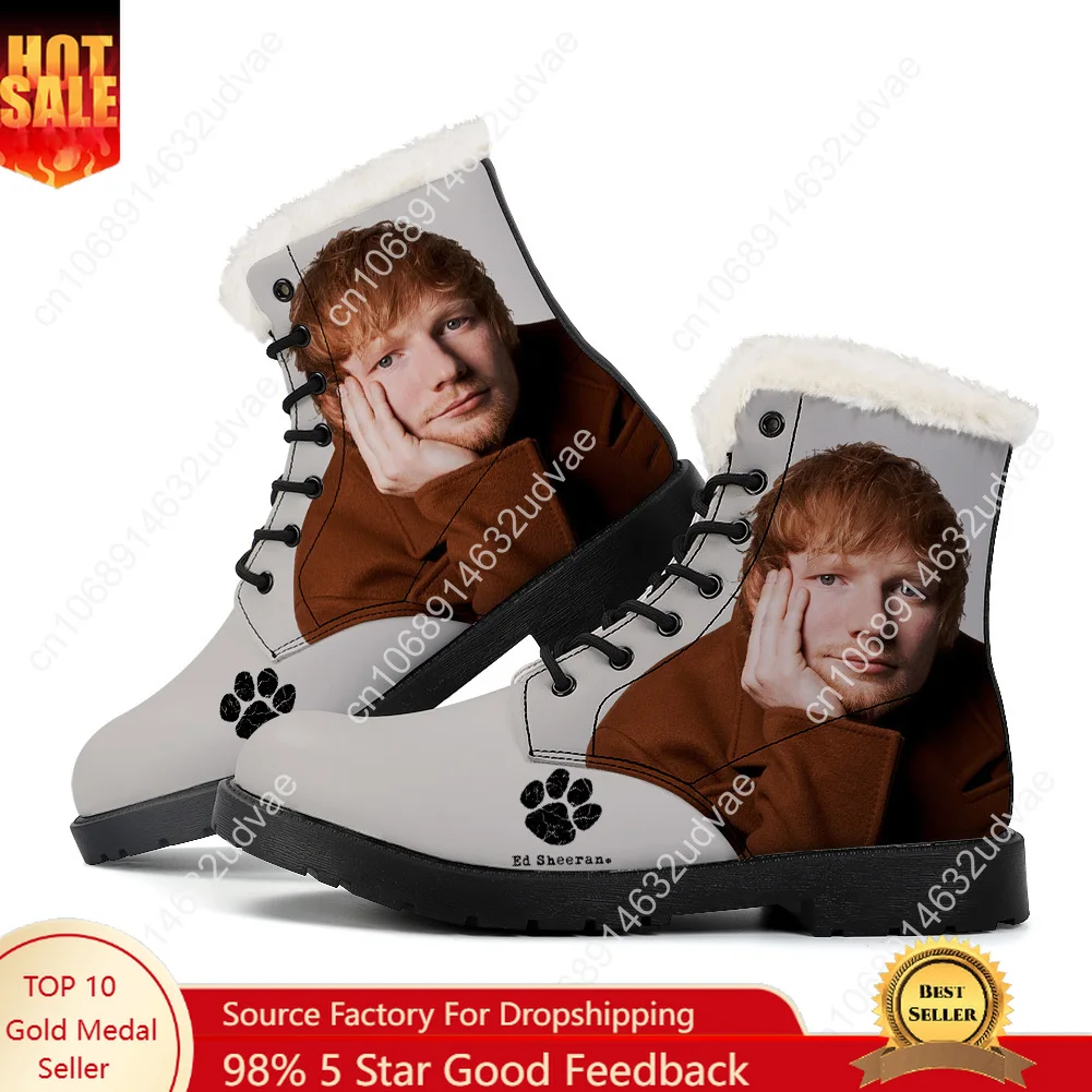 

Ed Sheeran Plush Boots Mens Womens Teenager Shoes Casual Boot Outdoor Light High Quality Couple Print on Demand Customize Shoe