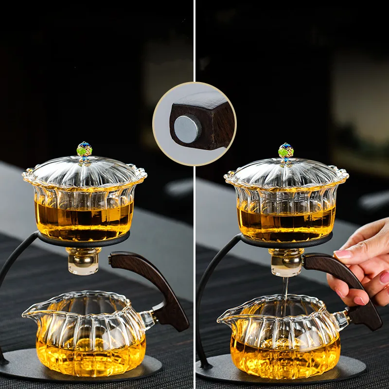 Creative Heat-resistant Teapot Glass Automatic Tea Making  Pu\'er Scented Kung Fu tea Tea Set Infuser Drinking Tea Maker